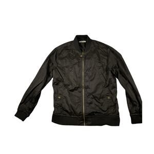 Robert Geller Five Four Black Bomber Jacket Mens Ribbed Collar